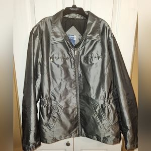 Venezia Jeans quilted shiny nylon blend metallic look windbreaker